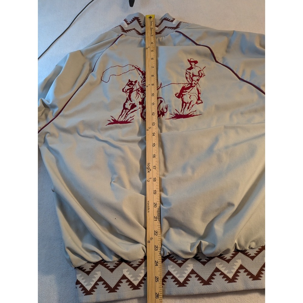 West Ark Vintage Aztec Geometric Varsity Style Fit Embroidered Jacket Men's M - Picture 6 of 16